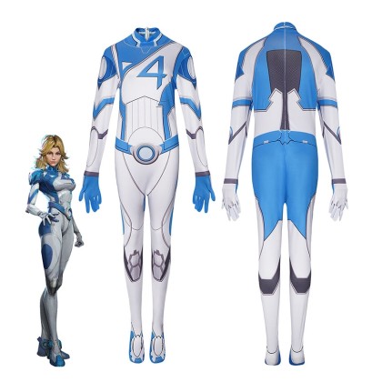 Marvel Rivals Fantastic Four Sue Storm Invisible Woman Cosplay Printed Suit