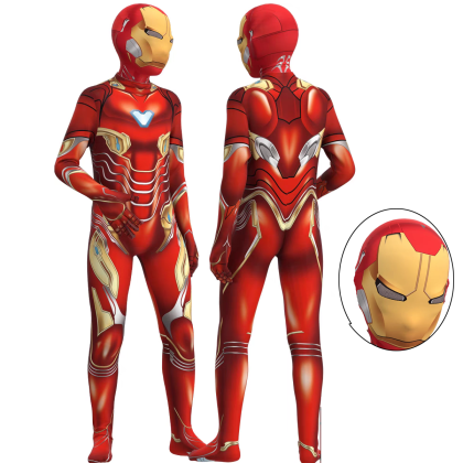 Halloween Parent-child Cosplay Suit Iron Man Bleeding Edge Armor Printed Jumpsuit