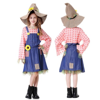 Halloween Pink Scarecrow Cosplay Costumes Children's Costumes