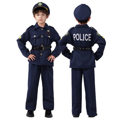 Police professional Suit Halloween Cosplay Costume For Kids