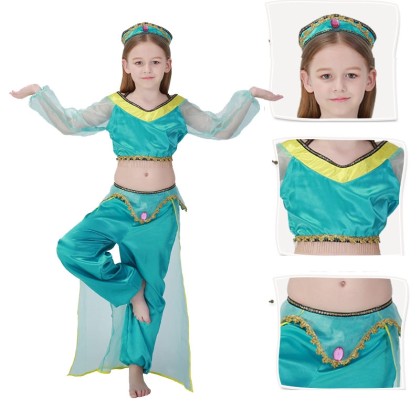 Children's Halloween Indian Dance Princess Jasmine Dress Costume