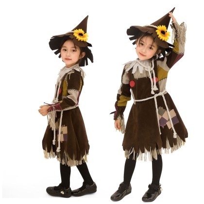 Children's Halloween Scarecrow Dress Cosplay Costumes