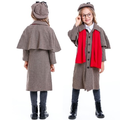 Halloween Great Detective Sherlock Holmes Children's  Cosplay Costume