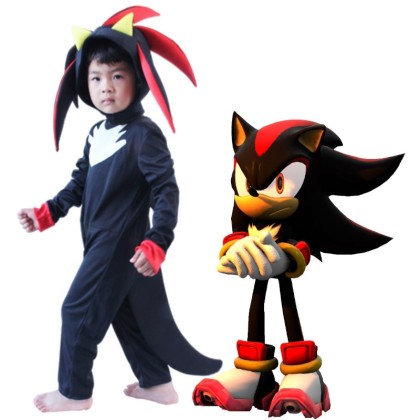 Super Sonic Shadow the Hedgehog Halloween Cosplay Costume For Kids