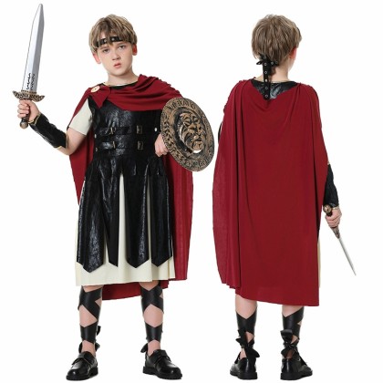 Children's Halloween Costume Ancient Roman Spartan Warrior Gladiator Cosplay Costume