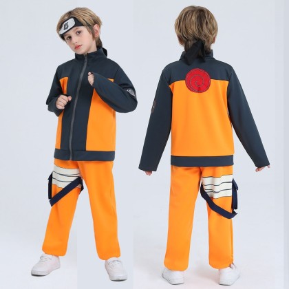 Kids Uzumaki Naruto Cosplay Daily Wear Costume