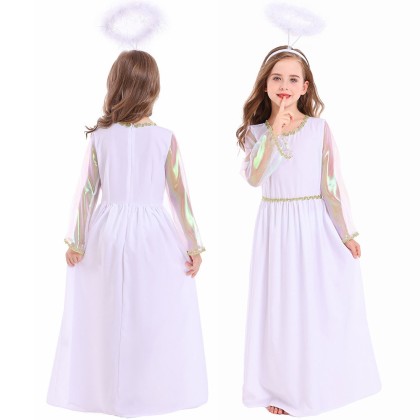 Halloween Costutme Children's White Angel Performance Cosplay Dress