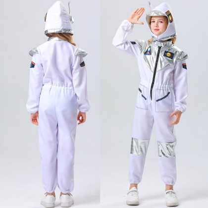 Halloween White Astronaut Spacesuit Pilot Cosplay Costume For Adult