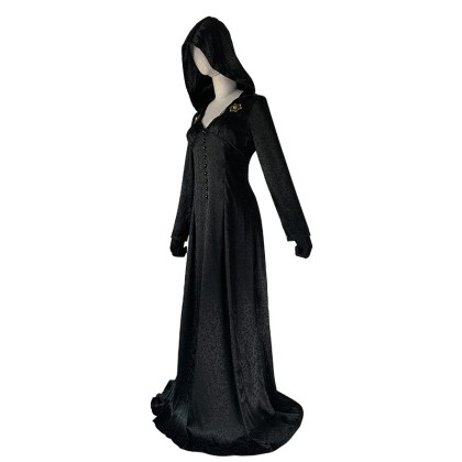 Resident Evil Village Dimitrescu Daughter Cosplay Costume Hooded Dress