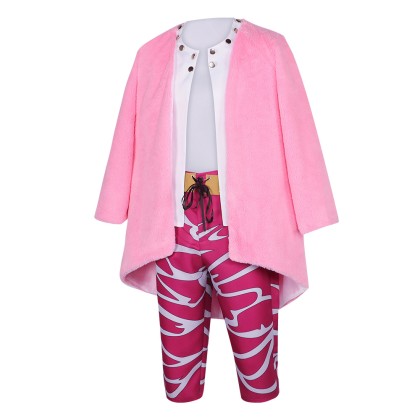 One Piece Donquixote Doflamingo Cosplay Costume Pink Coat Outfit