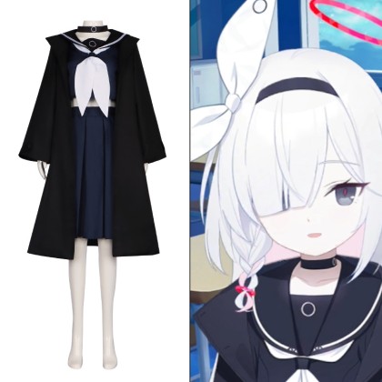 Blue Archive Plana Cosplay Costume with Hooded Cloak