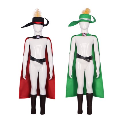 Kids Puss in Boots Cosplay Costume Cape Hat Belt Set