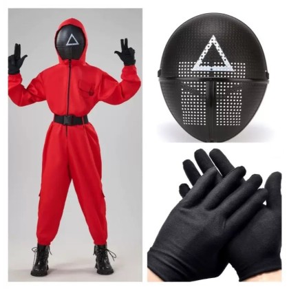 Money Heist Men's Salvador Dali Red Jumpsuit Halloween Costume For Adult & Kids