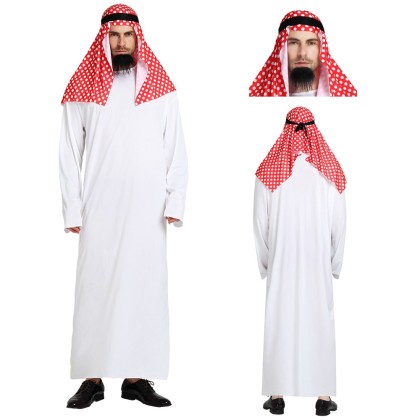 Middle East Dubai Prince Costume Adult Male Halloween Arab Cosplay Costume