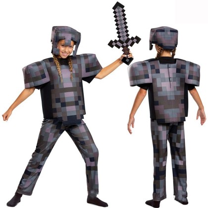 Minecraft Alloy Armor Set Halloween Cosplay Costume For Kids