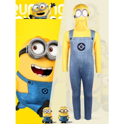 Minions Jumpsuit Halloween Cosplay Costume For Kids & Adult