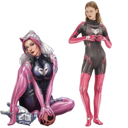 Yuumi Miss Meow Printed Jumpsuit Halloween Adult & Kids Costumes