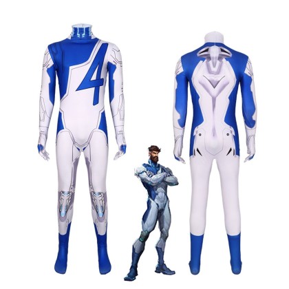 Marvel Rivals Fantastic Four Reed Richards Mr. Fantastic Cosplay Printed Suit