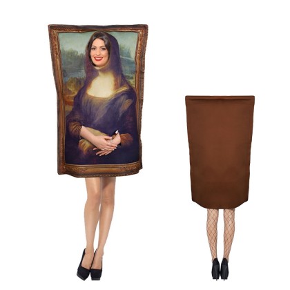 Halloween Party Fun Parody Mural Costumes Mona Lisa Cosplay Onesie