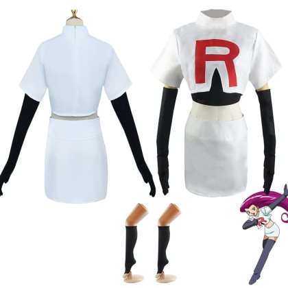 Cartoon Pokémon Team Rocket Jessie Cosplay Costume