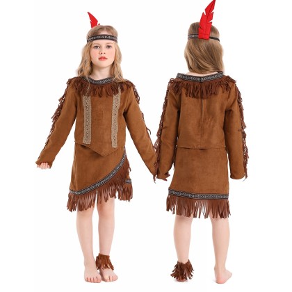Halloween Costume Native American Fringe Dress Children's Cosplay Costume