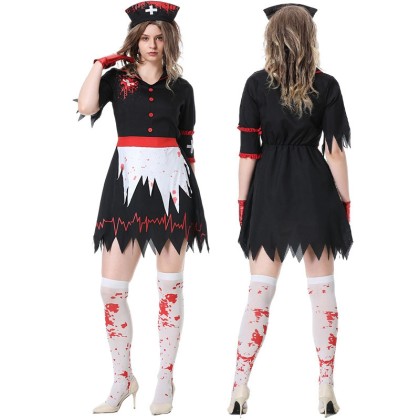 Halloween Nurse Vampire Horror Costume Festival Party Cosplay Dress