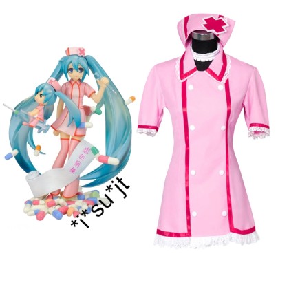 Vocaloid Hatsune Miku Pink Nurse Uniform Cosplay Costume