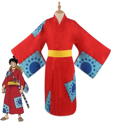 One Piece Wano Country Arc Monkey D. Luffy Kimono Cosplay Costume