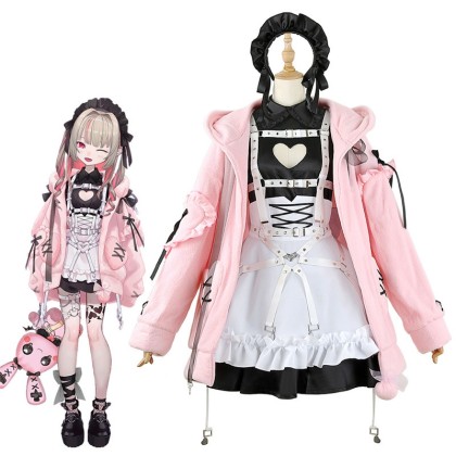 Virtual YouTuber Vtuber Makaino Ririmu Maid Cosplay Costume