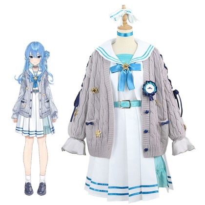 Hololive YouTuber Vtuber Hoshimachi Suisei Sweater Sailor Cosplay Costume