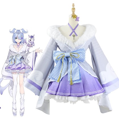 Virtual Youtuber NIJISANJI Elira Pendora Light Purple Cosplay Costume 