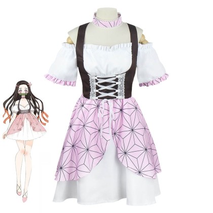 Demon Slayer Kamado Nezuko Lolita Dress Cosplay Costume