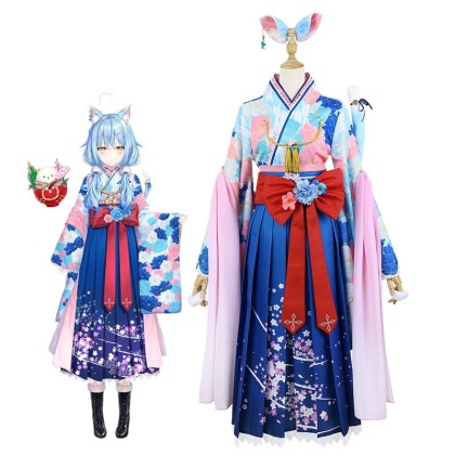 Hololive YouTube Vtuber Yukihana Lamy Kimono Cosplay Costume