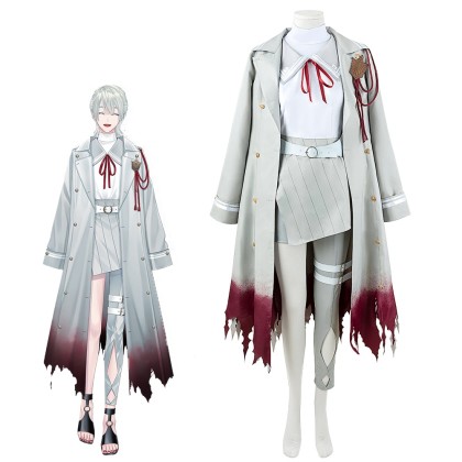 Virtual YouTuber Vtuber Genzuki Tojiro White Cosplay Costume