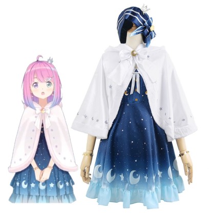 Virtual YouTuber Himemori Luna Dress With Cloak Cosplay Costume