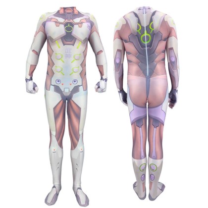 Overwatch Genji Shimada Printed Cosplay Jumpsuit Halloween Adult Costume