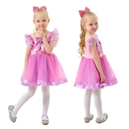 Children's Halloween Party Pink Puffy Dress