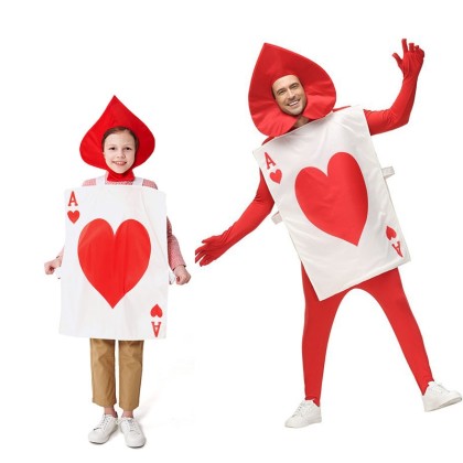 Alice in Wonderland Poker Hearts Ace of Hearts Halloween Cosplay Costume