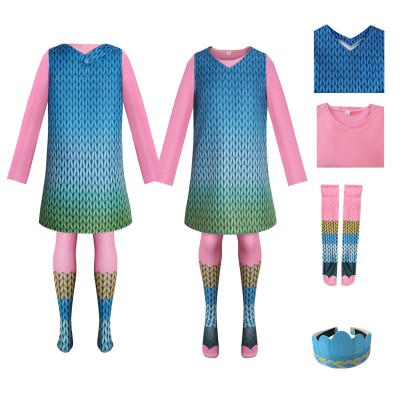  Halloween Family Matching Costume Trolls Poppy V-Neck Dress
