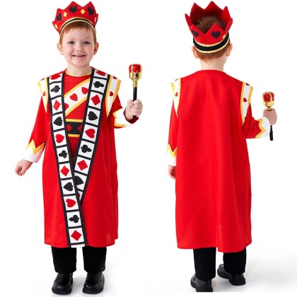 Children's Poker Kingdom Red King Halloween Cosplay Costume