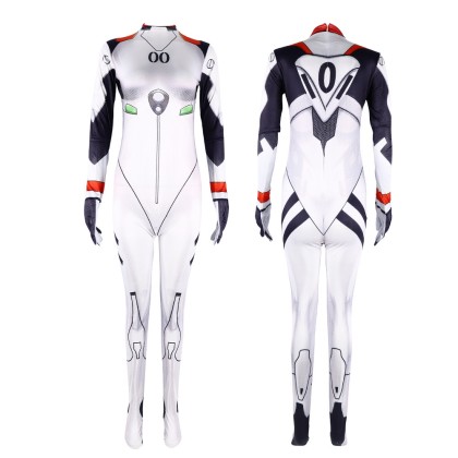 Neon Genesis Evangelion Rei Ayanami Printed Suit For Adult Halloween Cosplay Costume 