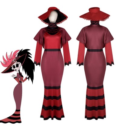 Halloween Female Costumes Hazbin Hotel Rosie Cosplay Dress Suit