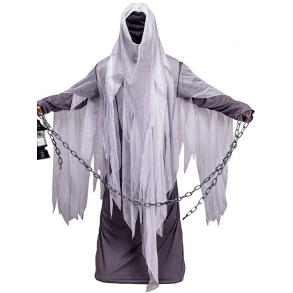 Scary Ghost Faceless Halloween Cosplay Costume For Adults