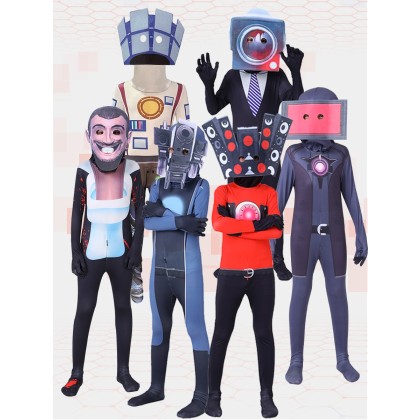 Halloween Skibidi Group Onesie Jumpsuit Parent-child Cosplay Costume