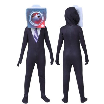  Halloween Parent-child Cosplay Costume Skibidi Large Cameramen Onesie Jumpsuit