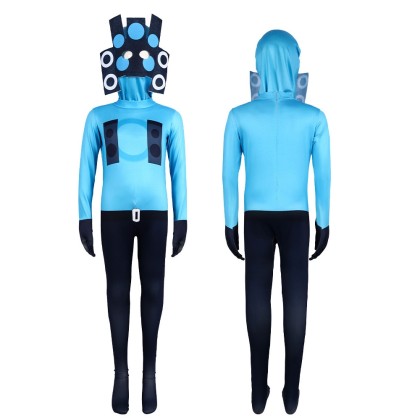 Skibidi Blue Speakman Onesie Halloween Parent-child Cosplay Costume