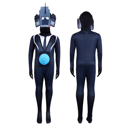 Halloween Cosplay Costume Skibidi Double-headed Cameramen Onesie Cosplay Costume