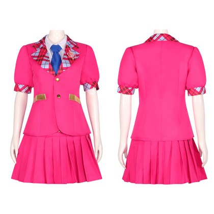 Barbie Princess Charm School Sophia Pink Uniform Cosplay Costume