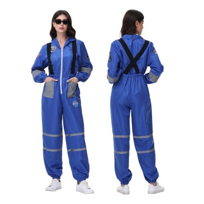Halloween Blue Astronaut Space Explorer One-piece Costume