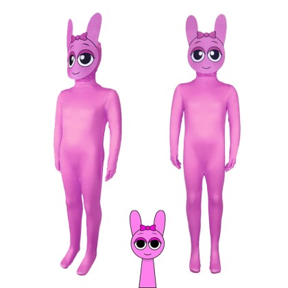 Sprunki Incredibox Pinki Cosplay Jumpsuit Halloween Parent-child Costume